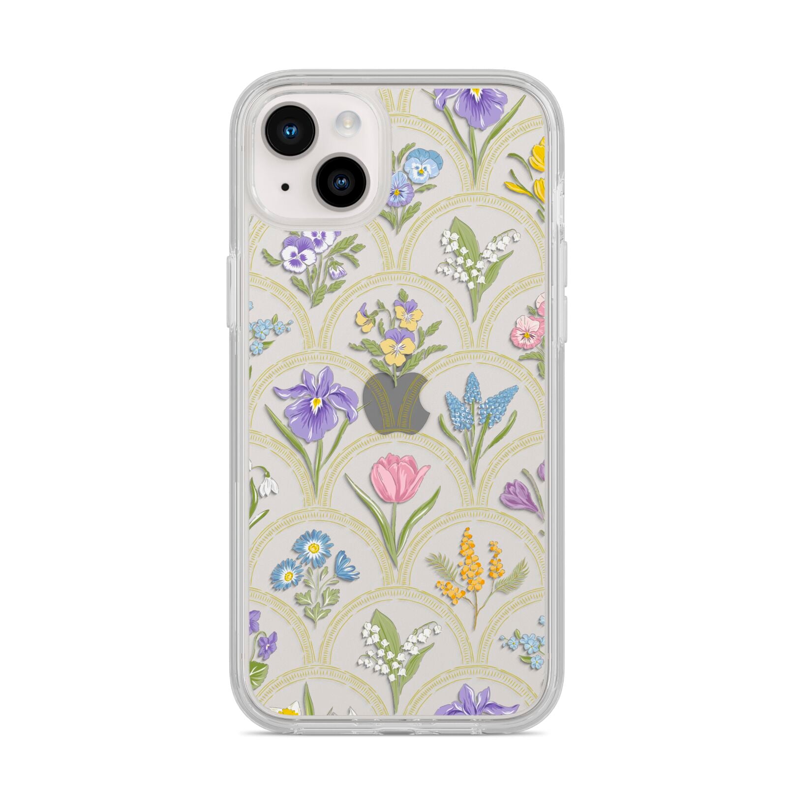 Spring Floral Pattern iPhone 14 Plus Clear Tough Case Starlight