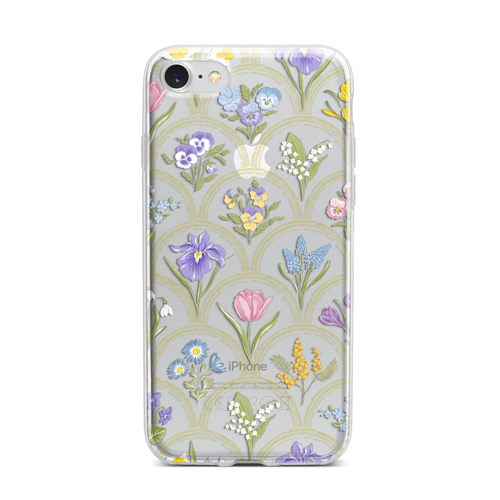 Spring Floral Pattern iPhone 7 Bumper Case on Silver iPhone