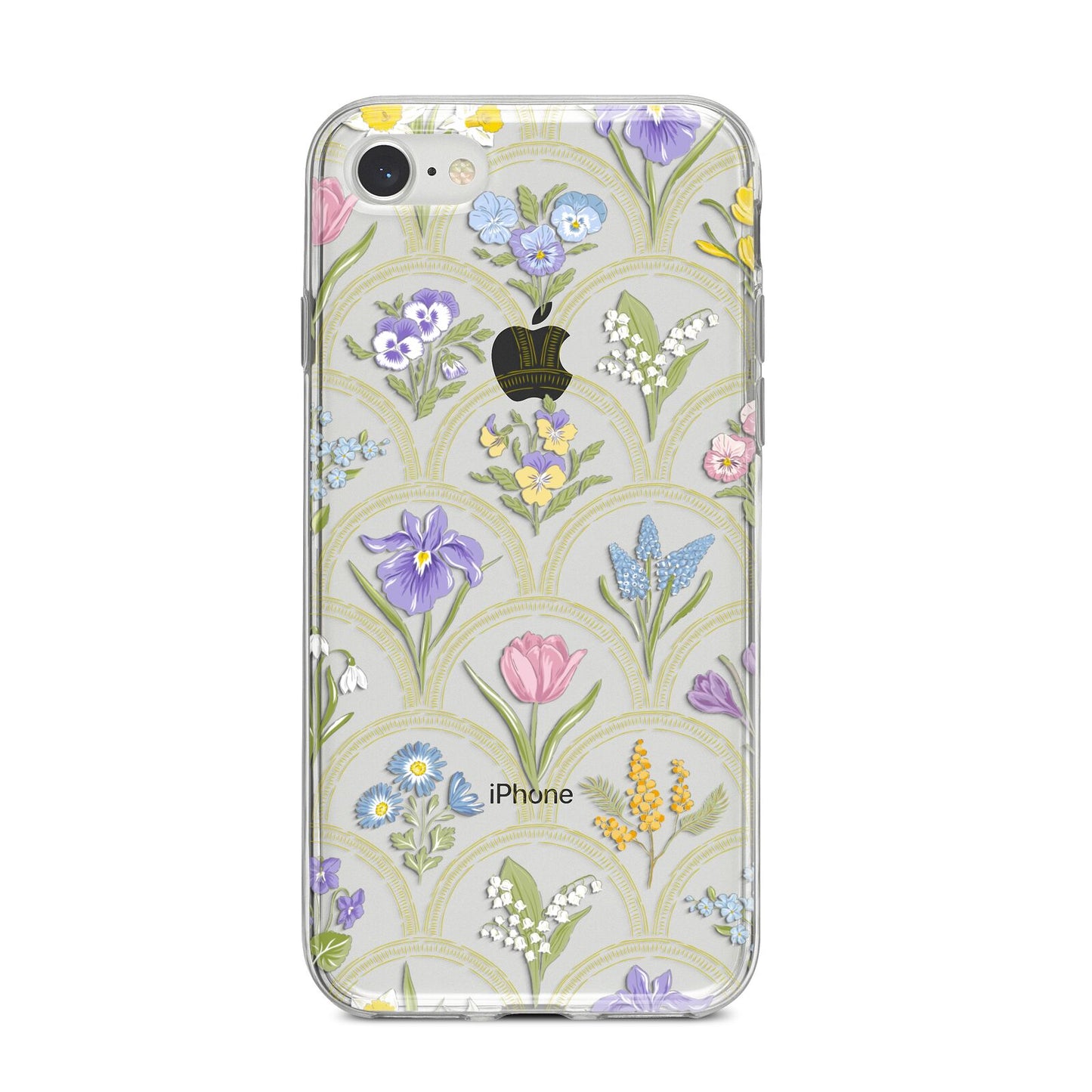 Spring Floral Pattern iPhone 8 Bumper Case on Silver iPhone