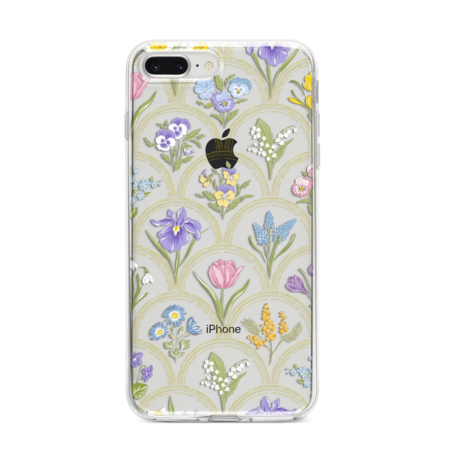 Spring Floral Pattern iPhone 8 Plus Bumper Case on Silver iPhone