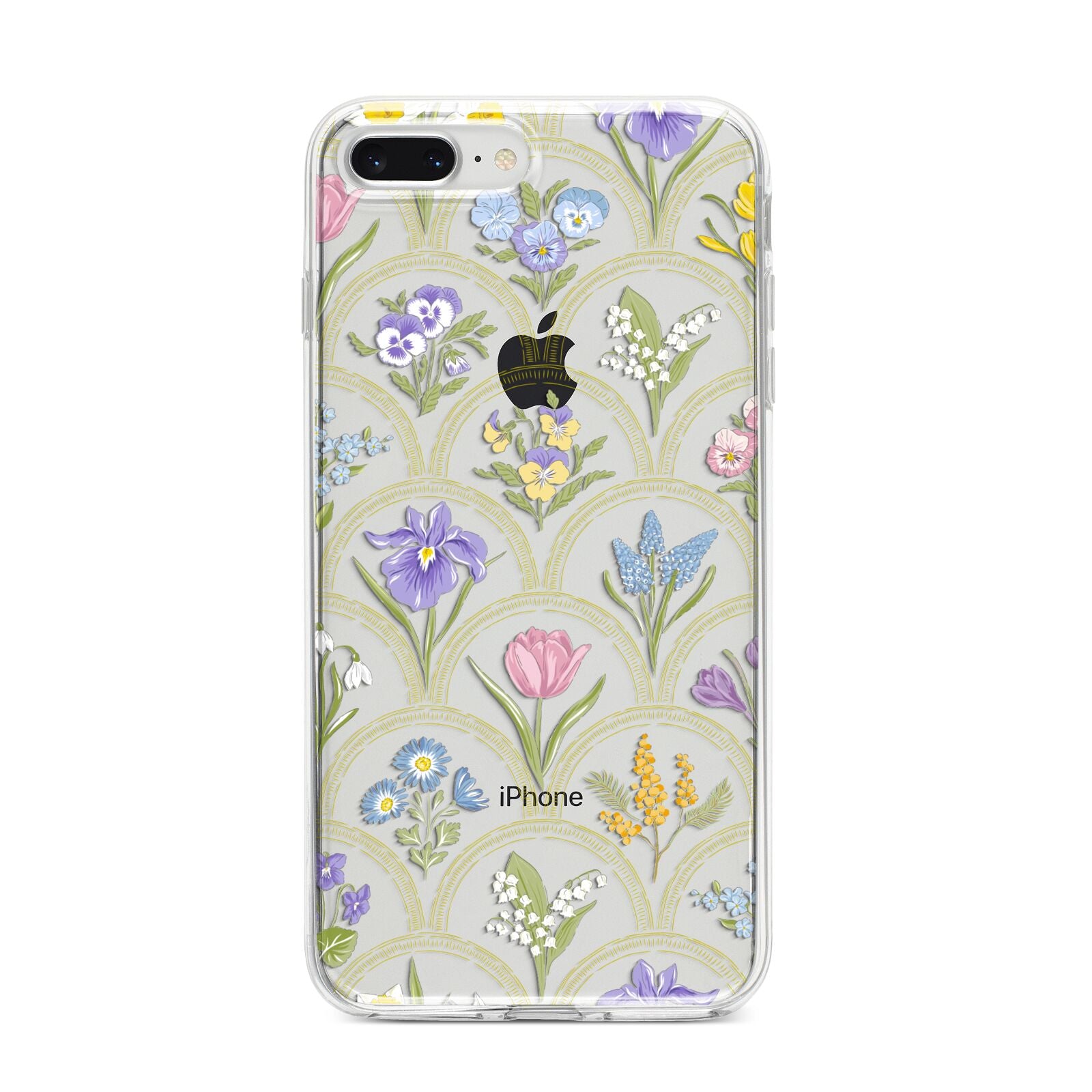 Spring Floral Pattern iPhone 8 Plus Bumper Case on Silver iPhone