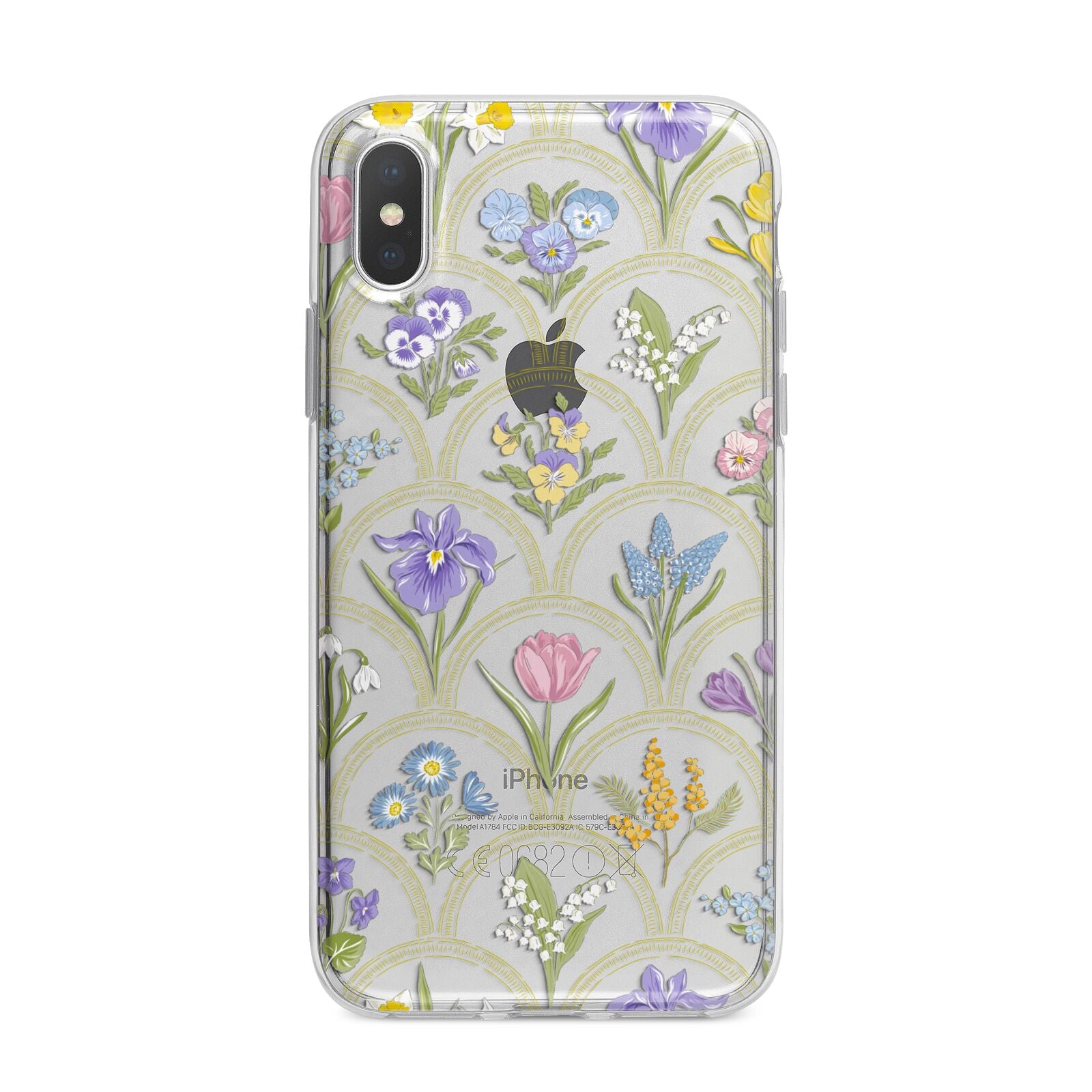 Spring Floral Pattern iPhone X Bumper Case on Silver iPhone Alternative Image 1