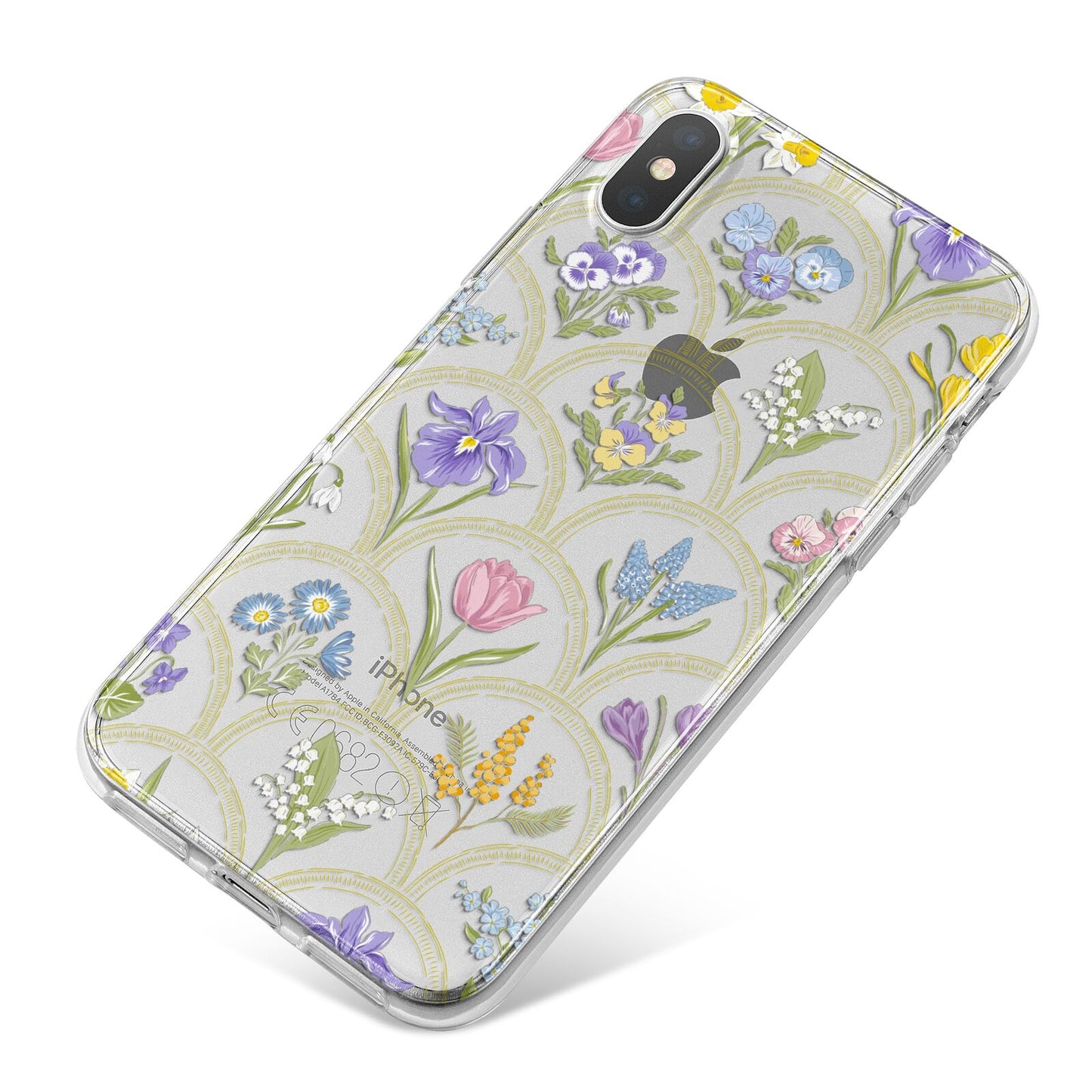 Spring Floral Pattern iPhone X Bumper Case on Silver iPhone