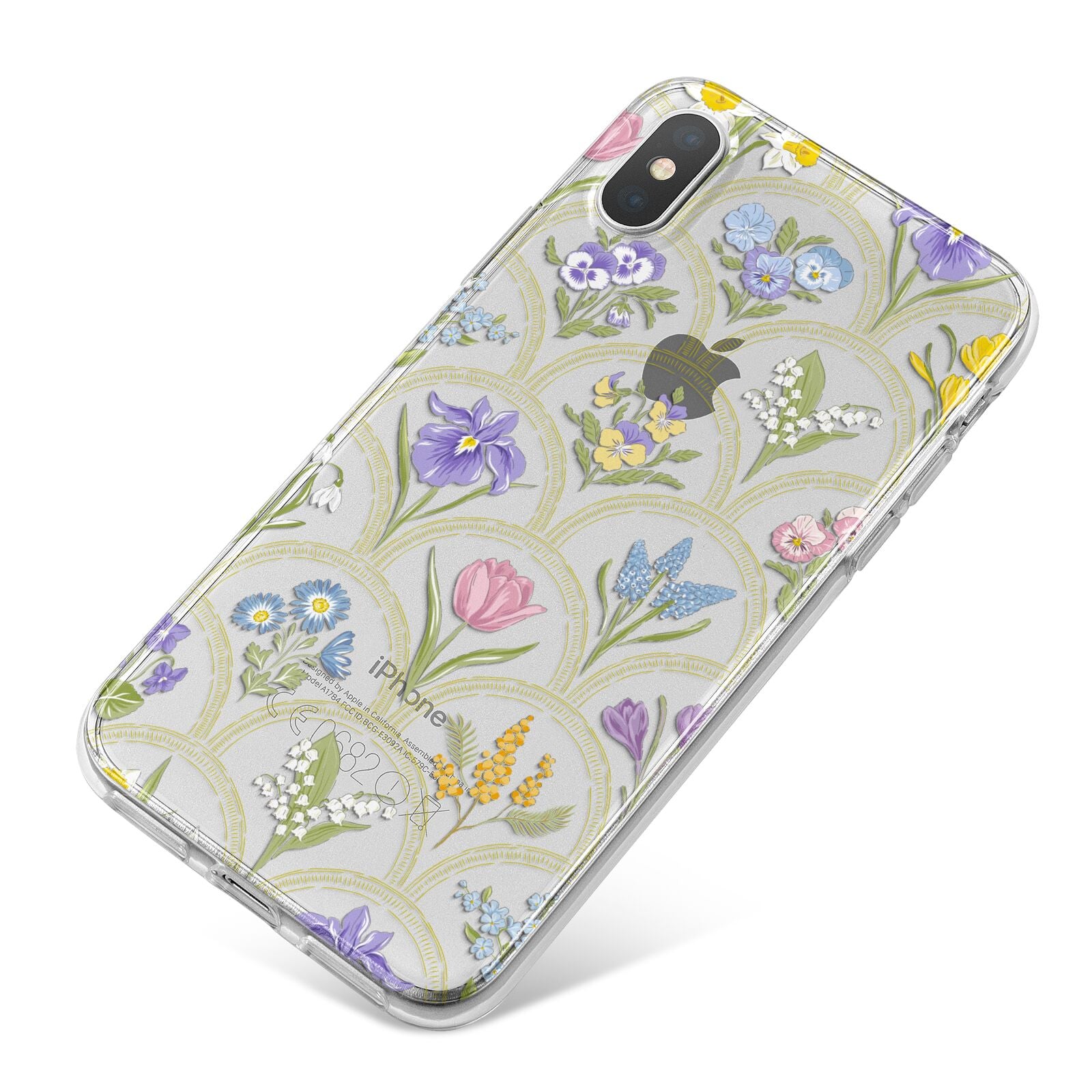 Spring Floral Pattern iPhone X Bumper Case on Silver iPhone