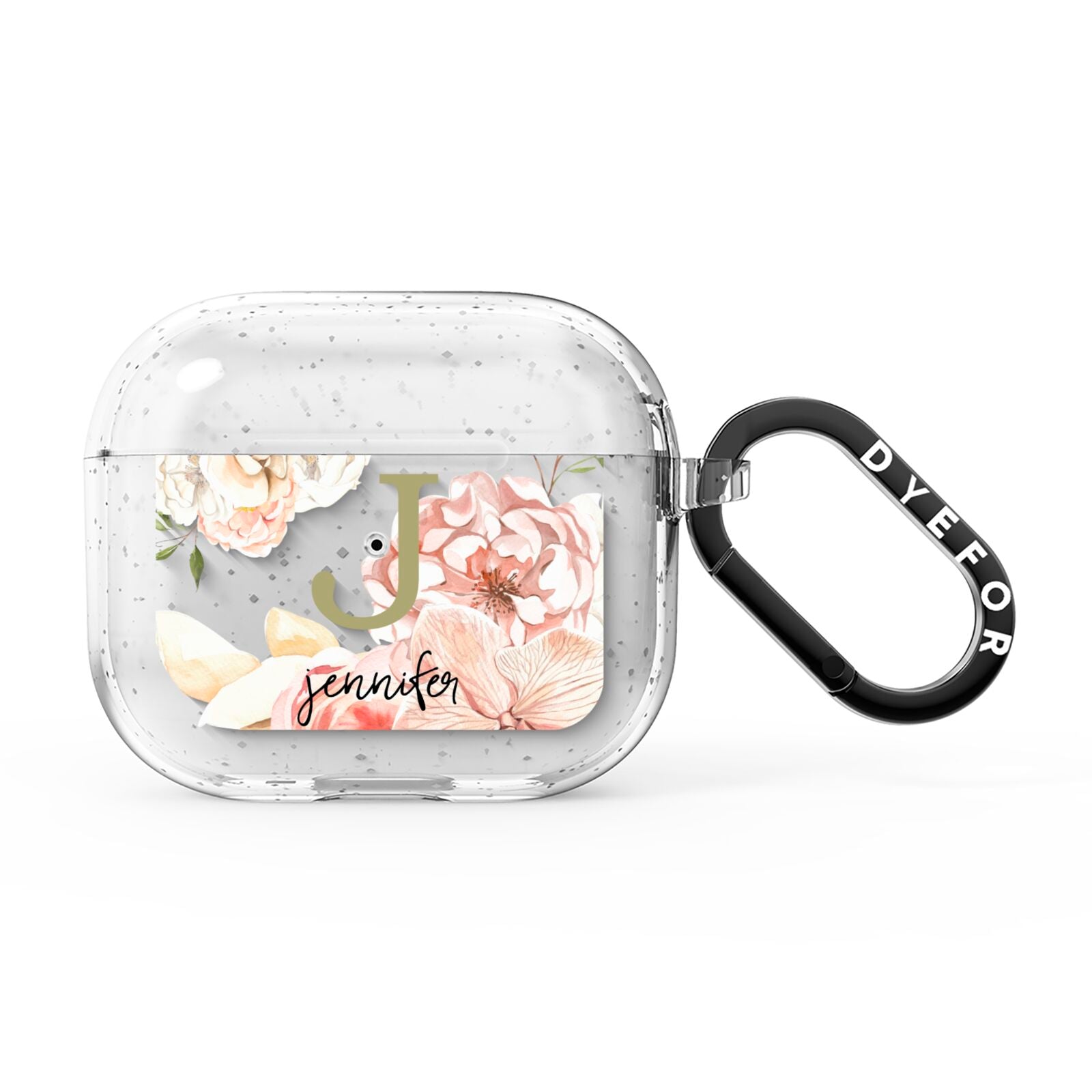 Spring Flowers Personalised Name AirPods Glitter Case 3rd Gen