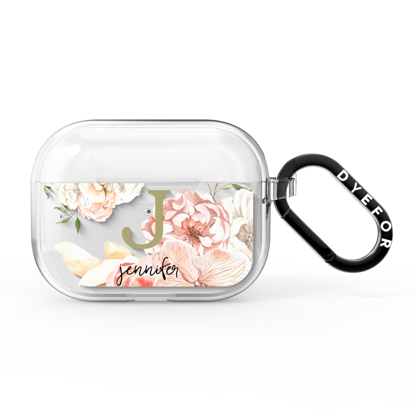 Spring Flowers Personalised Name AirPods Pro Clear Case