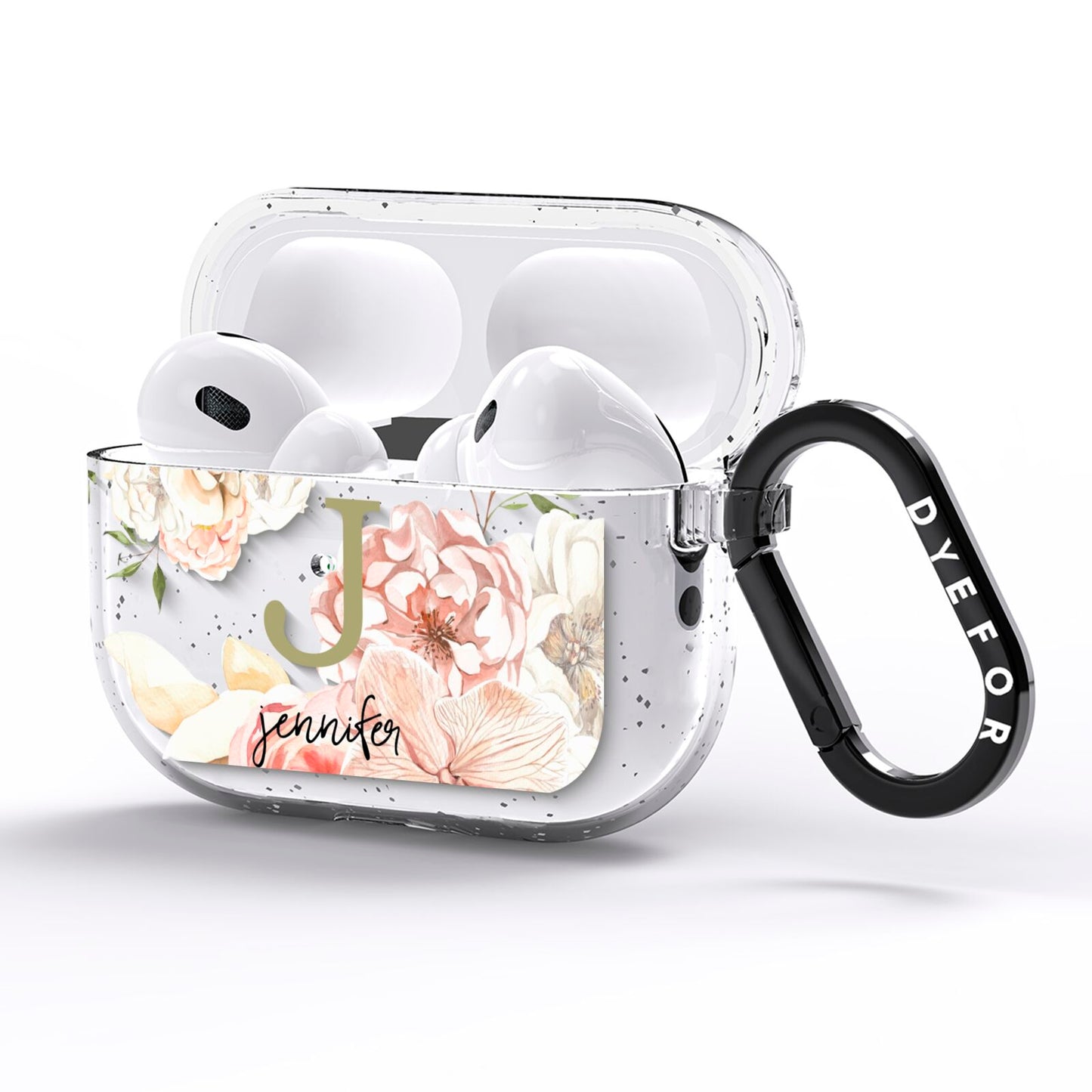 Spring Flowers Personalised Name AirPods Pro Glitter Case Side Image