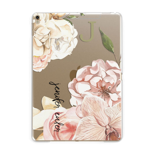 Spring Flowers Personalised Name Apple iPad Gold Case