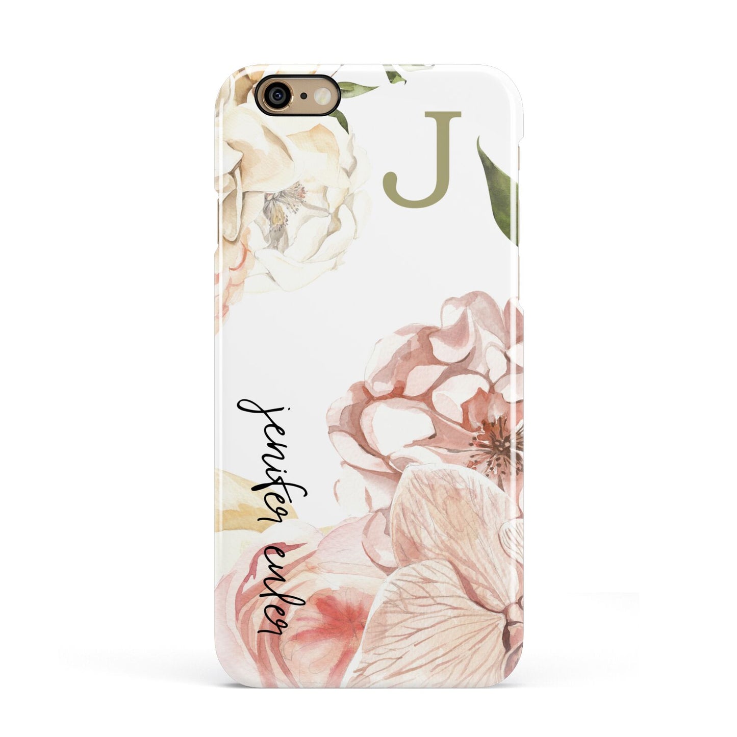 Spring Flowers Personalised Name Apple iPhone 6 3D Snap Case