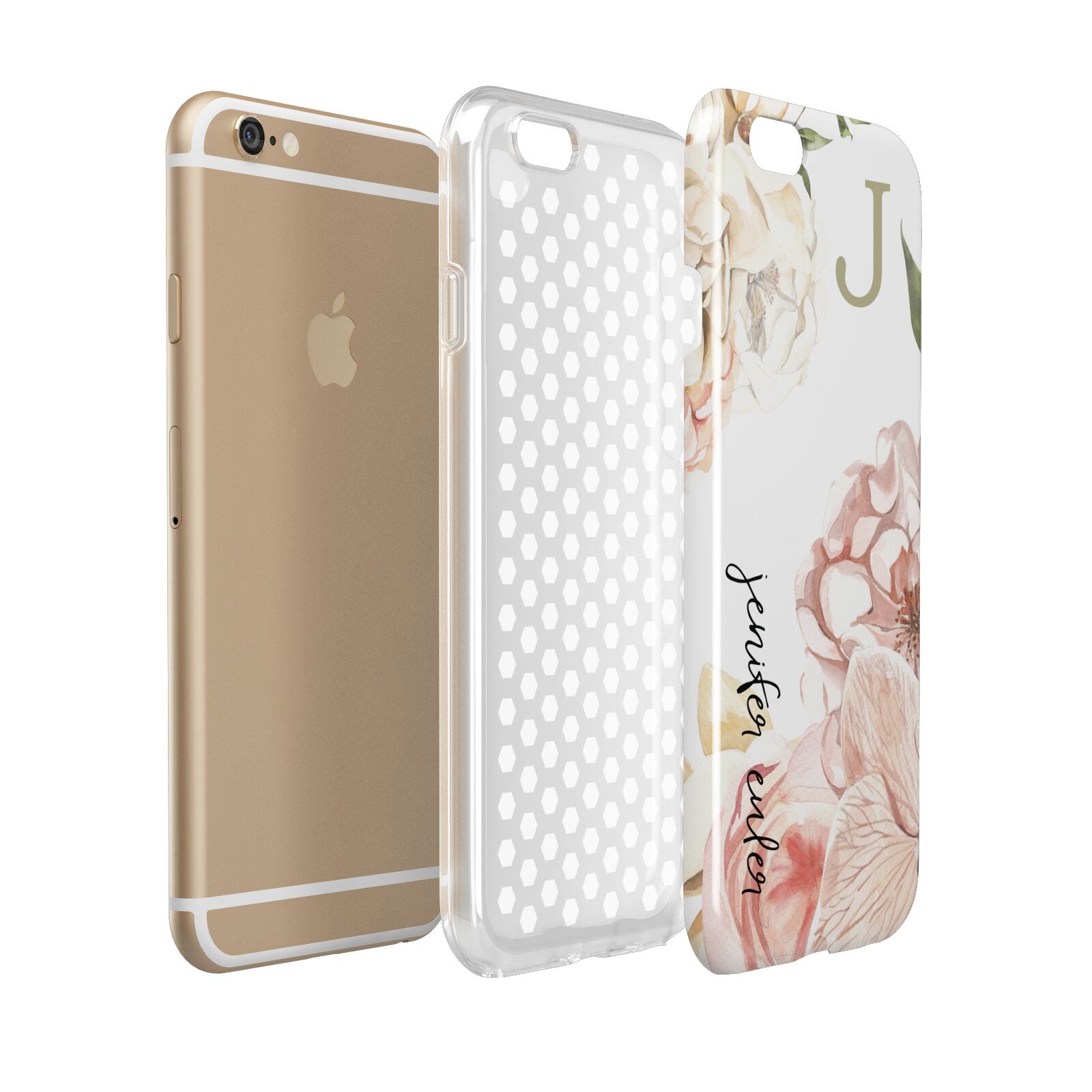 Spring Flowers Personalised Name Apple iPhone 6 3D Tough Case Expanded view