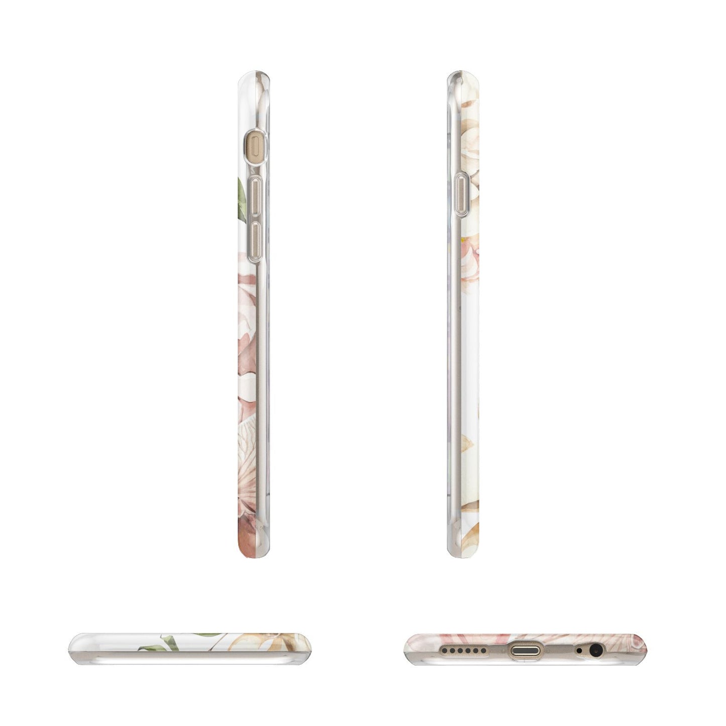 Spring Flowers Personalised Name Apple iPhone 6 3D Wrap Tough Case Alternative Image Angles