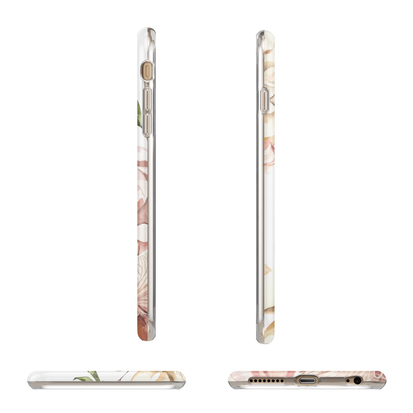 Spring Flowers Personalised Name Apple iPhone 6 Plus 3D Wrap Tough Case Alternative Image Angles