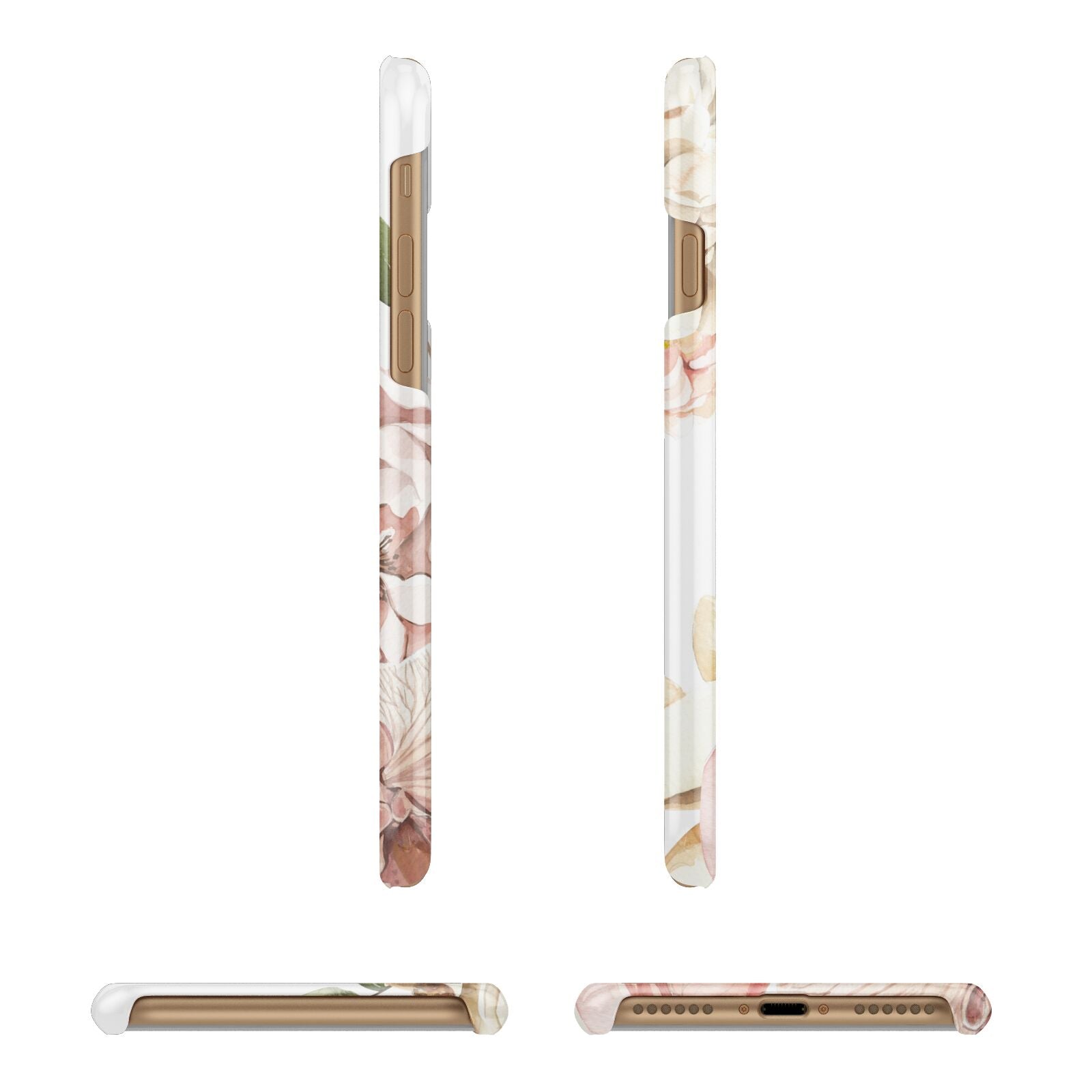 Spring Flowers Personalised Name Apple iPhone 7 8 3D Wrap Snap Case Angled Images