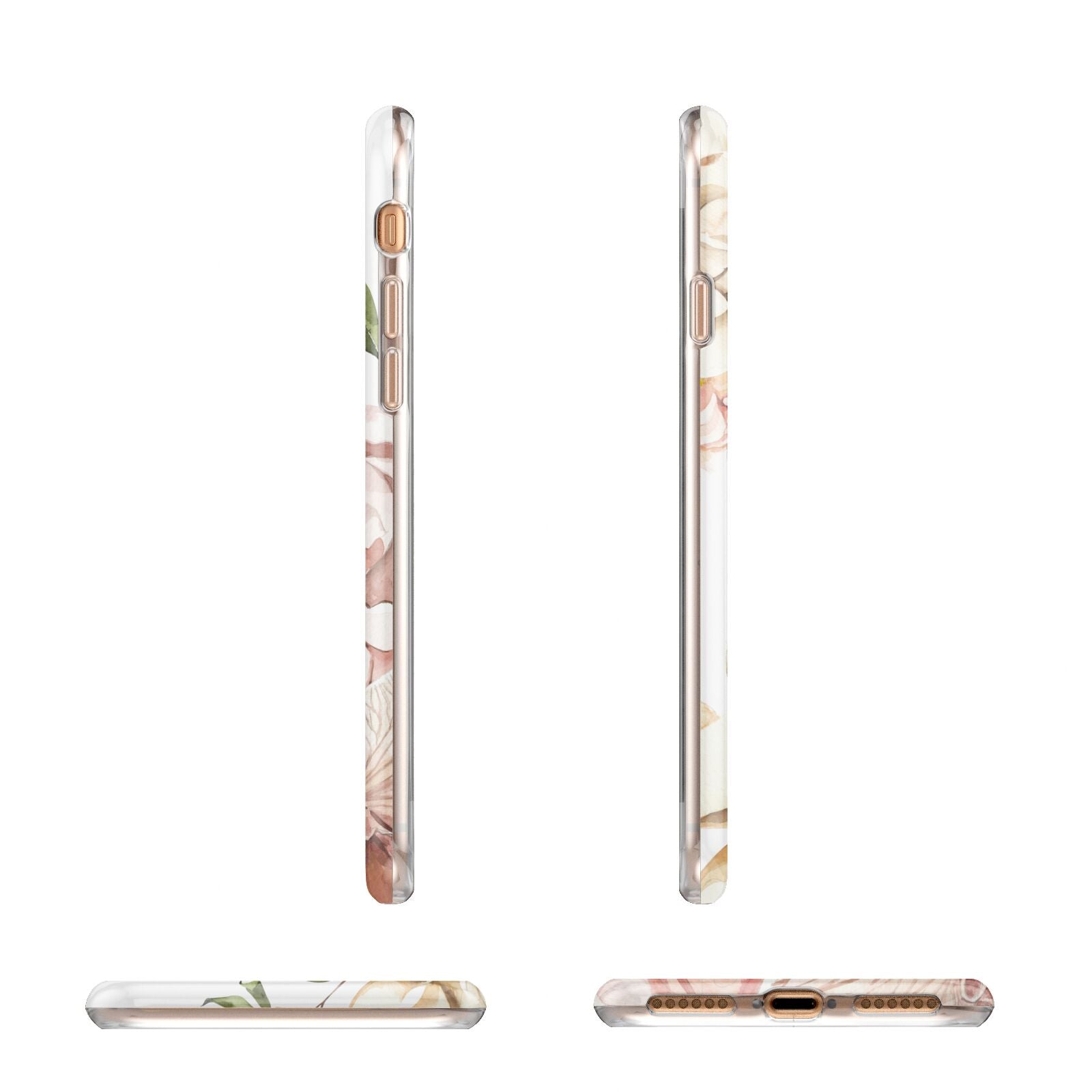 Spring Flowers Personalised Name Apple iPhone 7 8 3D Wrap Tough Case Alternative Image Angles