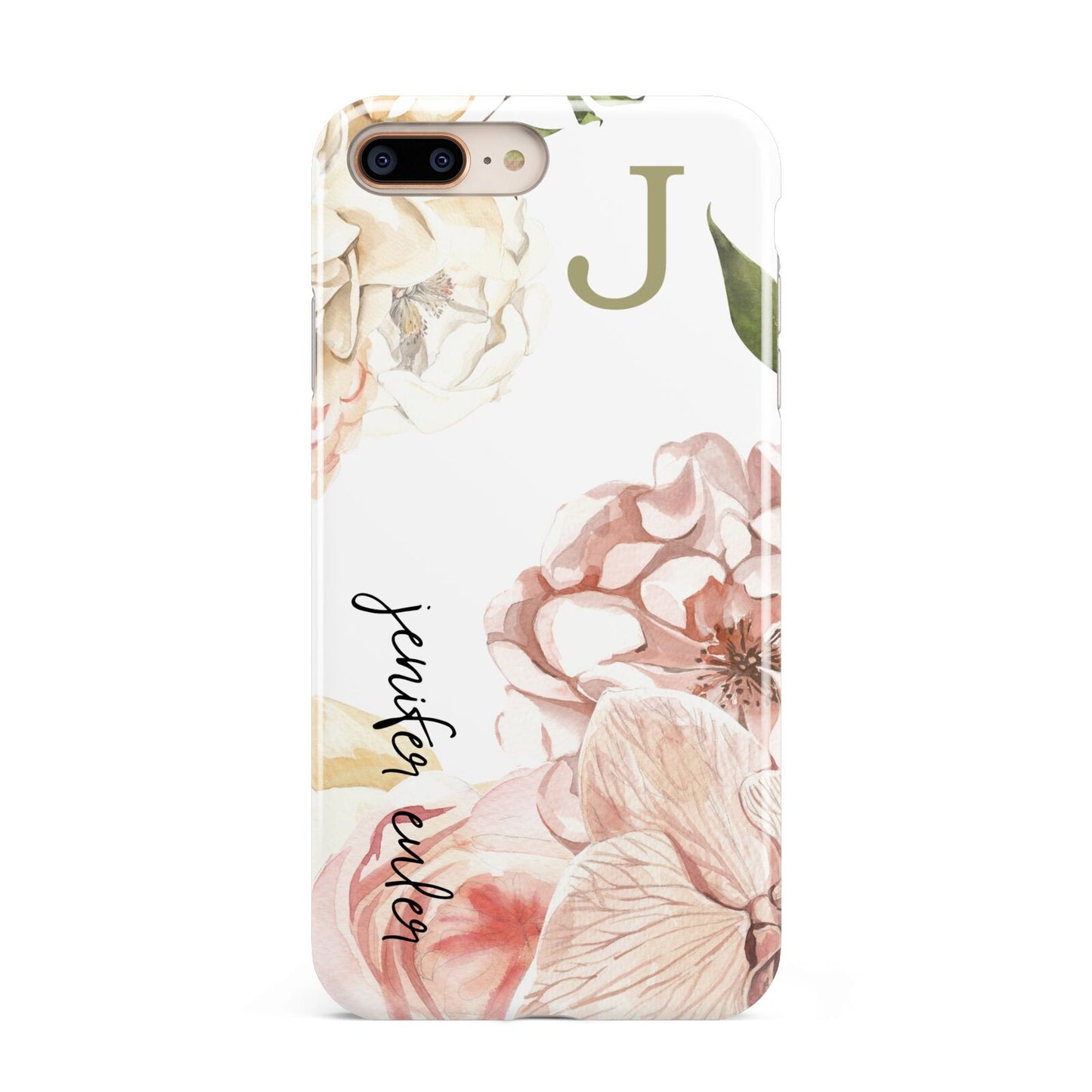 Spring Flowers Personalised Name Apple iPhone 7 8 Plus 3D Tough Case