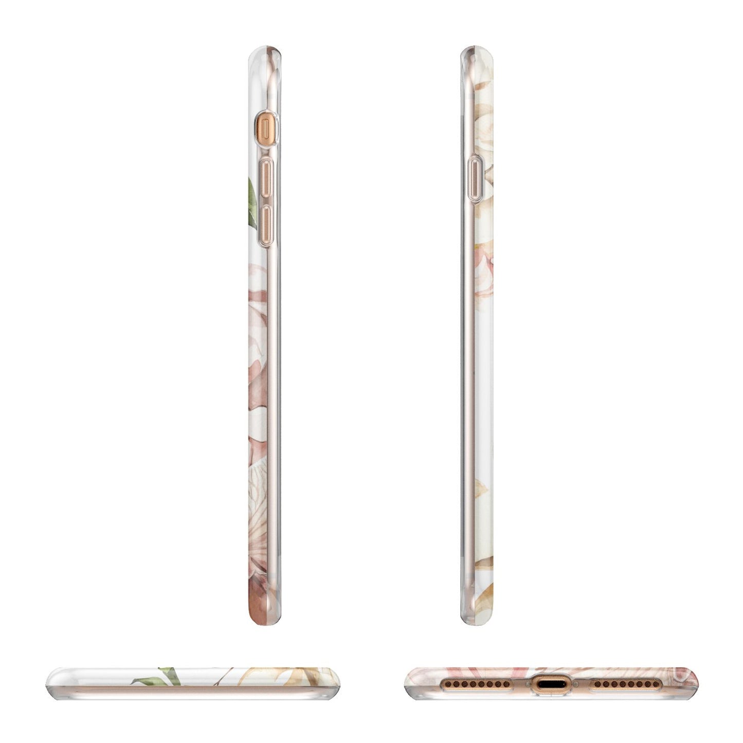 Spring Flowers Personalised Name Apple iPhone 7 8 Plus 3D Wrap Tough Case Alternative Image Angles