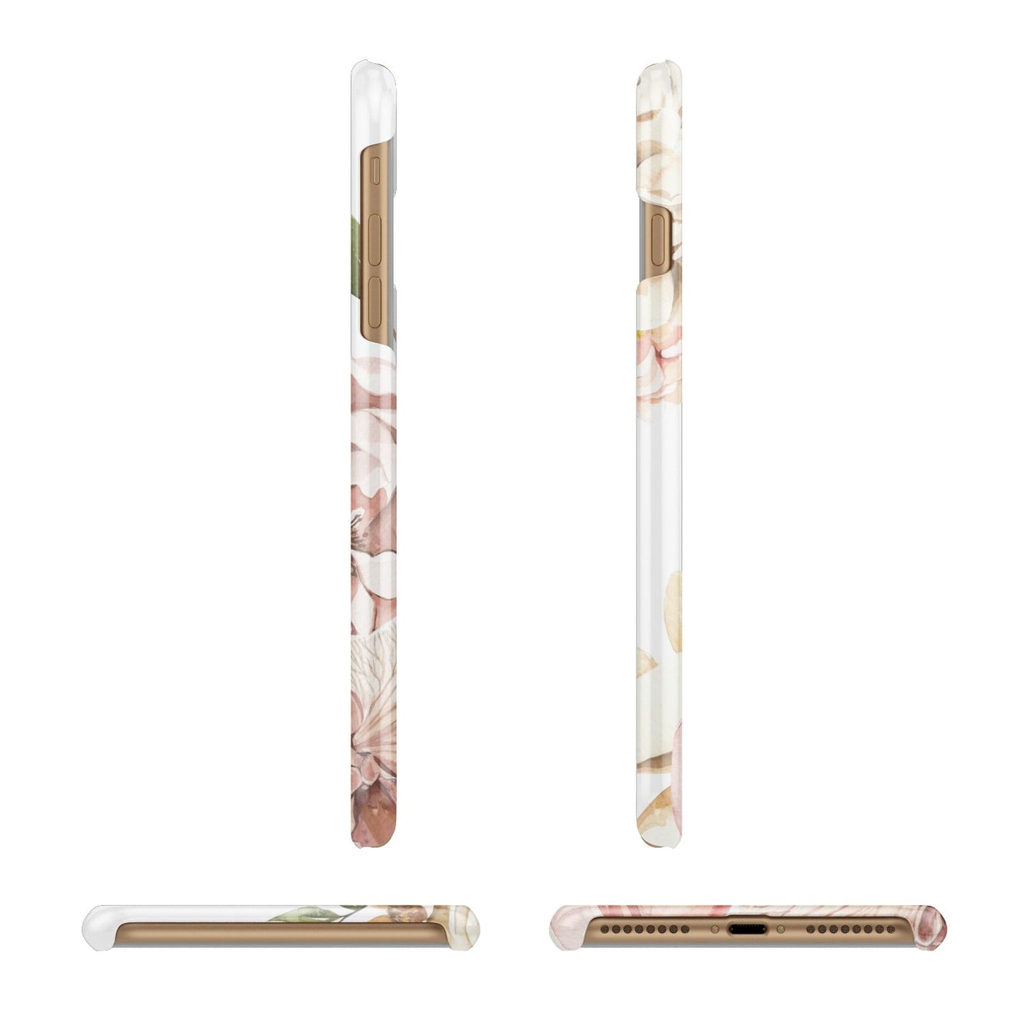 Spring Flowers Personalised Name Apple iPhone 7 Plus 3D Wrap Snap Case Angled Images