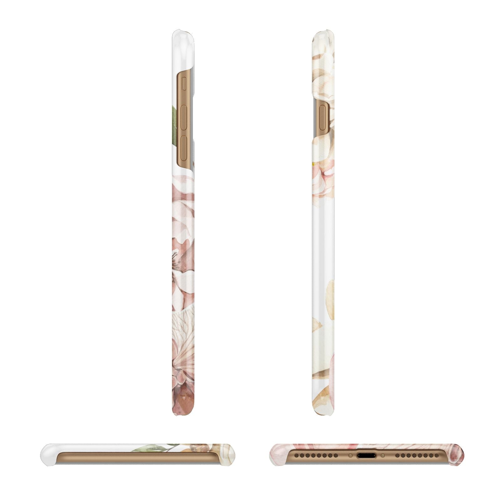 Spring Flowers Personalised Name Apple iPhone 7 Plus 3D Wrap Snap Case Angled Images