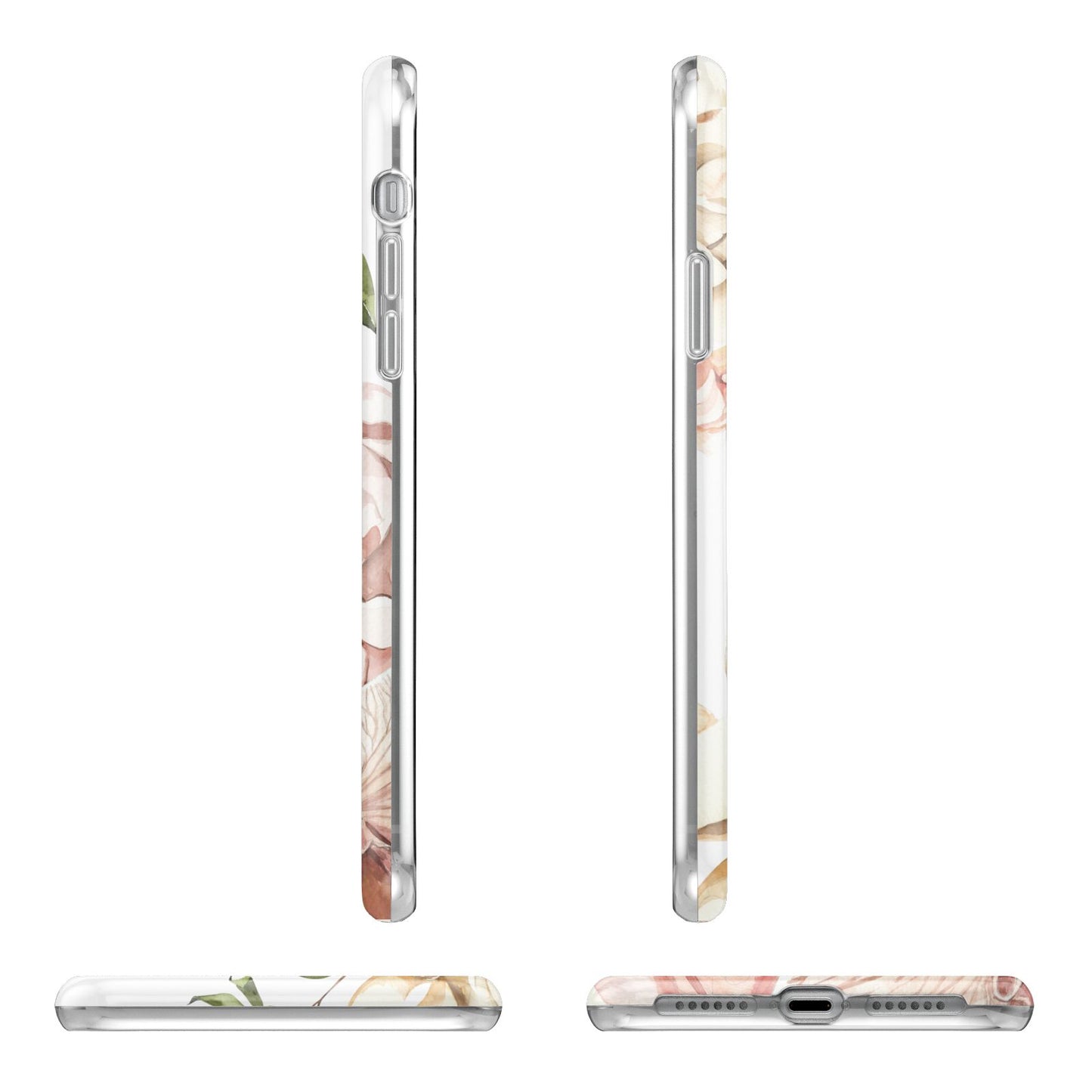 Spring Flowers Personalised Name Apple iPhone XR in White with 3D Wrap Tough Case Alternative Image Angles