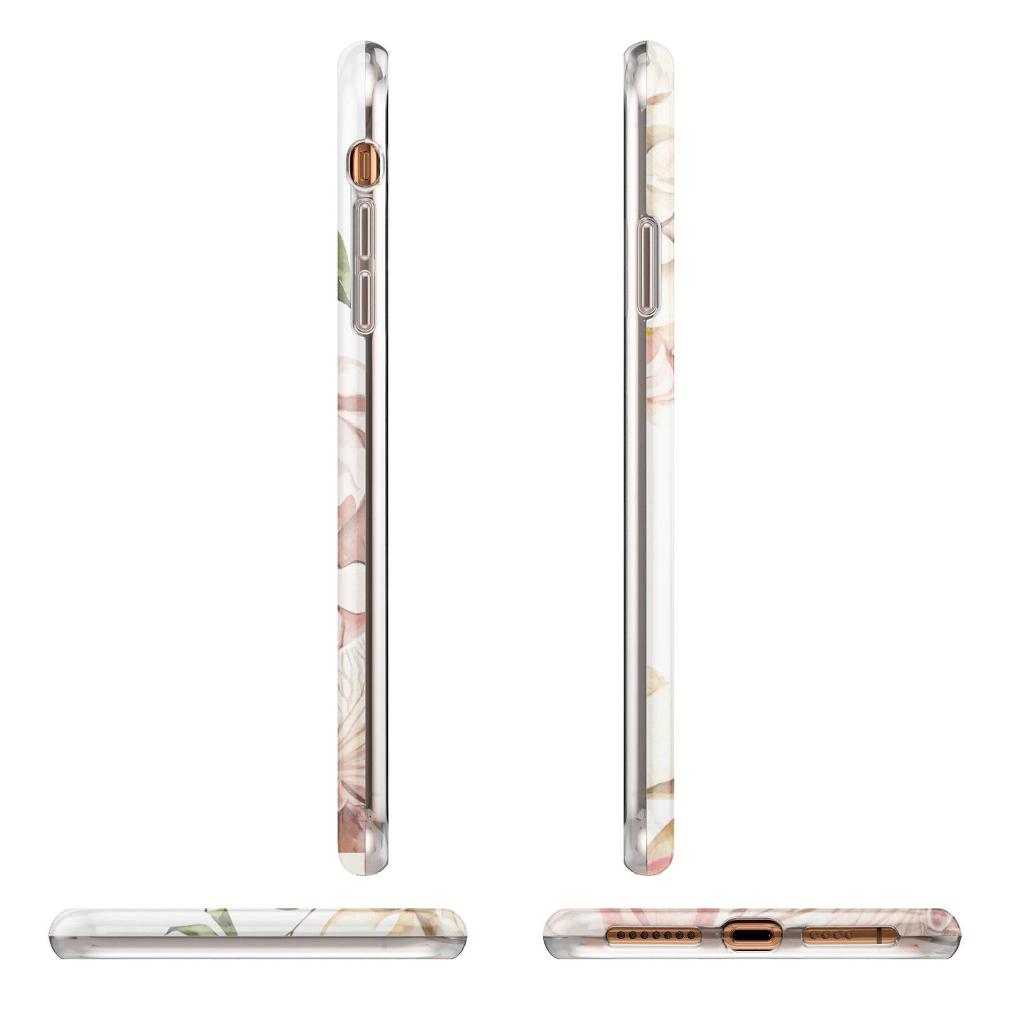 Spring Flowers Personalised Name Apple iPhone XS Max 3D Wrap Tough Case Alternative Image Angles