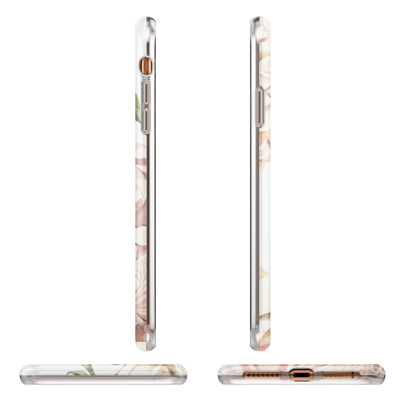 Spring Flowers Personalised Name Apple iPhone XS Max 3D Wrap Tough Case Alternative Image Angles