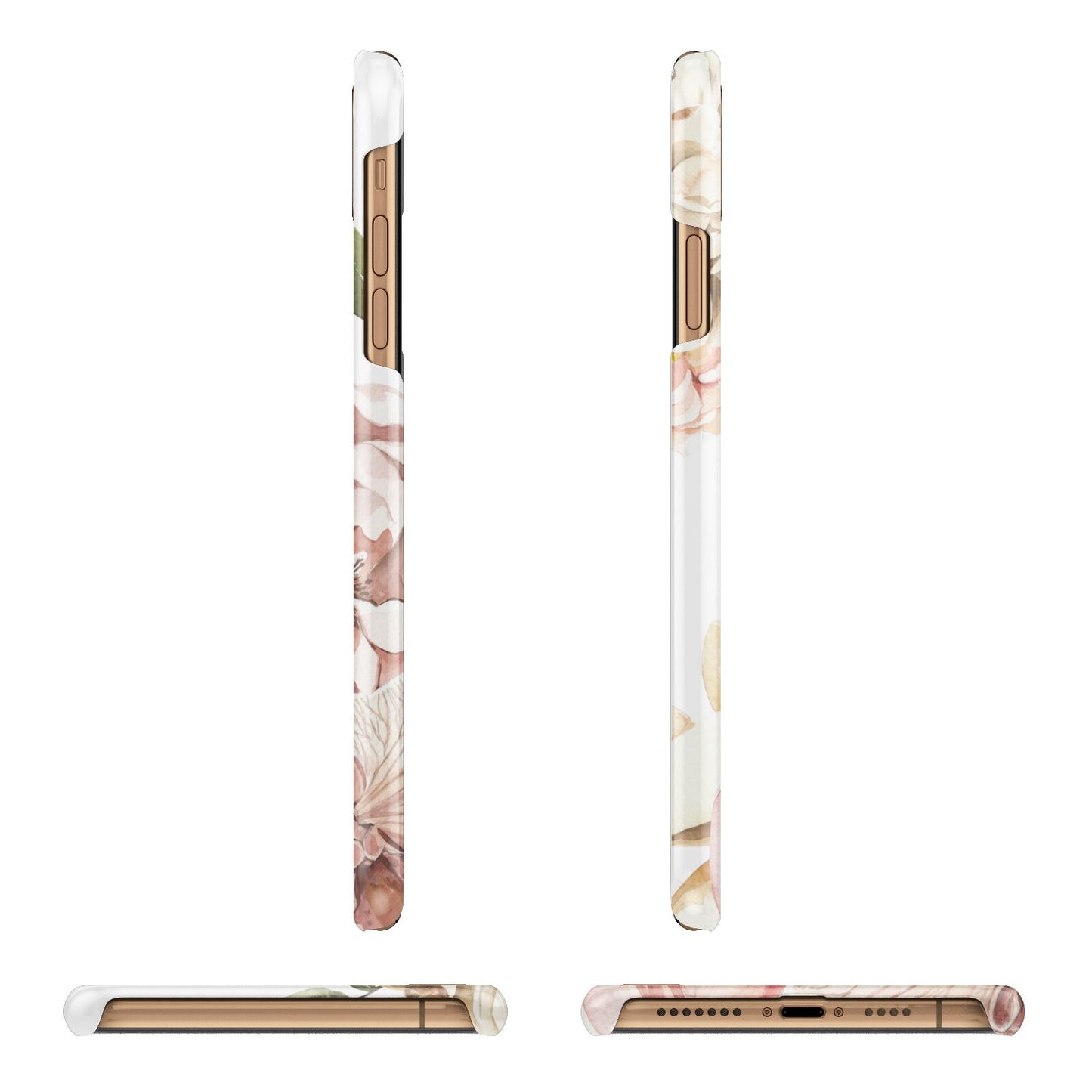 Spring Flowers Personalised Name Apple iPhone Xs Max 3D Wrap Snap Case Angled Images