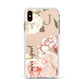 Spring Flowers Personalised Name Apple iPhone Xs Max Impact Case White Edge on Gold Phone