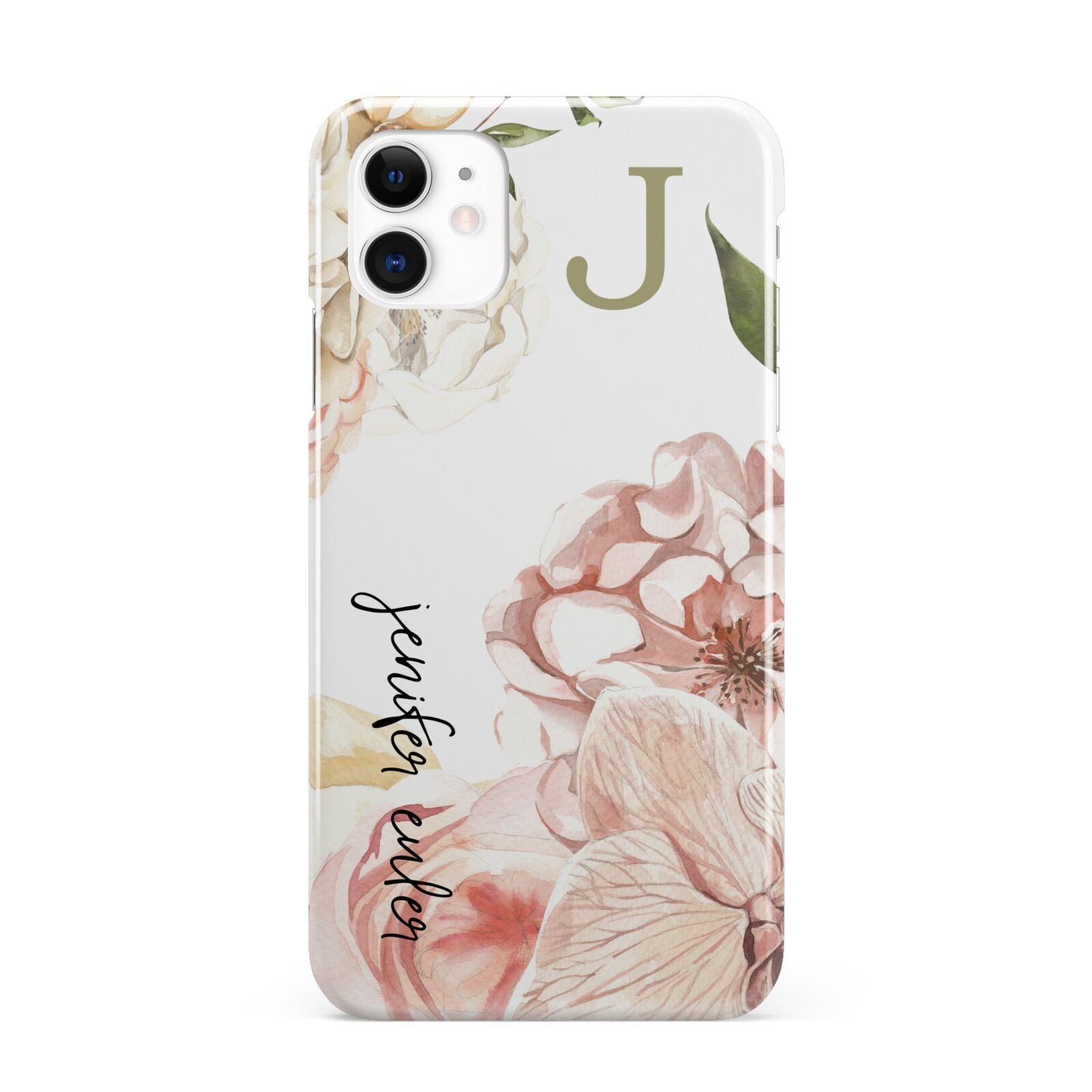 Spring Flowers Personalised Name iPhone 11 3D Snap Case