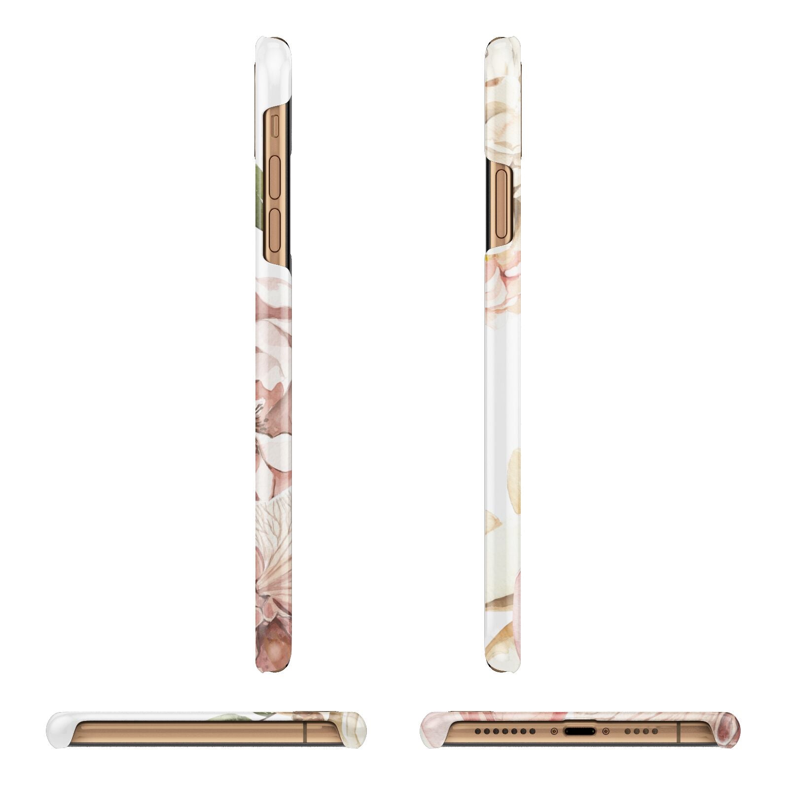 Spring Flowers Personalised Name iPhone 11 Pro Max 3D Snap Case Angle Images