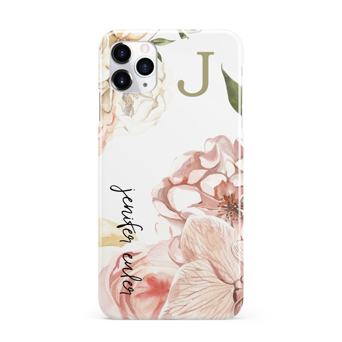 Spring Flowers Personalised Name iPhone 11 Pro Max 3D Snap Case