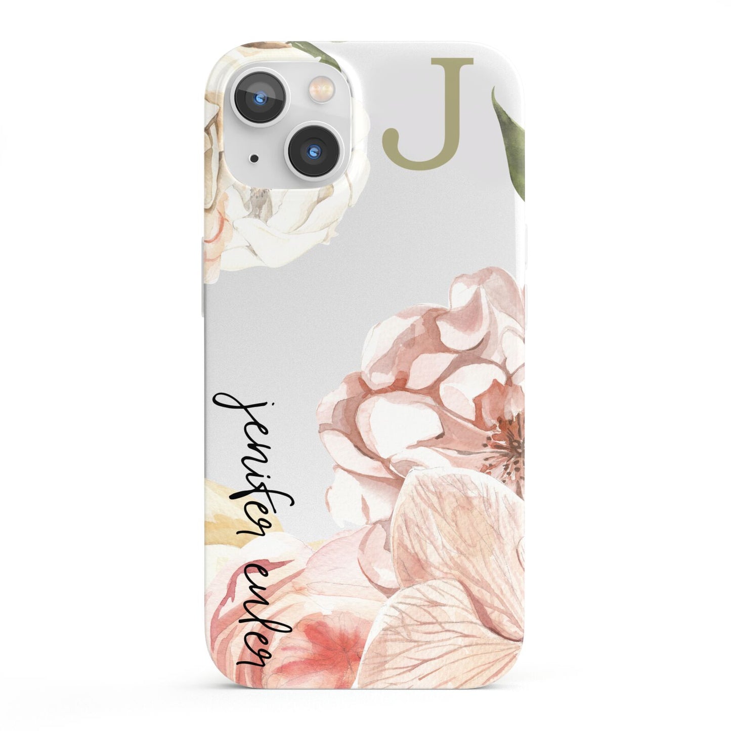 Spring Flowers Personalised Name iPhone 13 Full Wrap 3D Snap Case