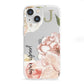 Spring Flowers Personalised Name iPhone 13 Mini Clear Bumper Case
