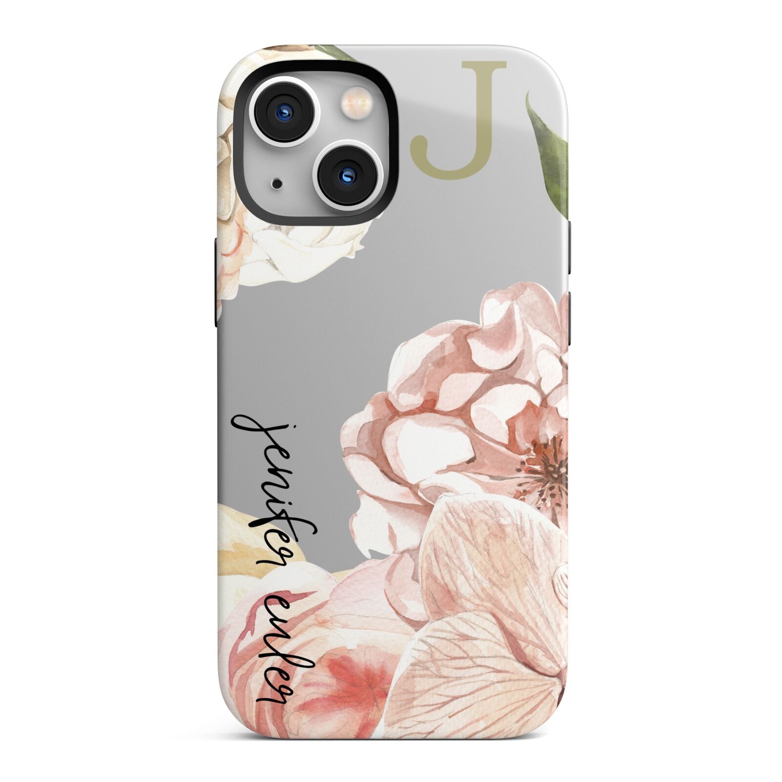 Spring Flowers Personalised Name iPhone 13 Mini Full Wrap 3D Tough Case