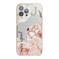 Spring Flowers Personalised Name iPhone 13 Pro Max TPU Impact Case with Pink Edges