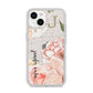 Spring Flowers Personalised Name iPhone 14 Glitter Tough Case Starlight