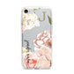 Spring Flowers Personalised Name iPhone 7 Bumper Case on Silver iPhone