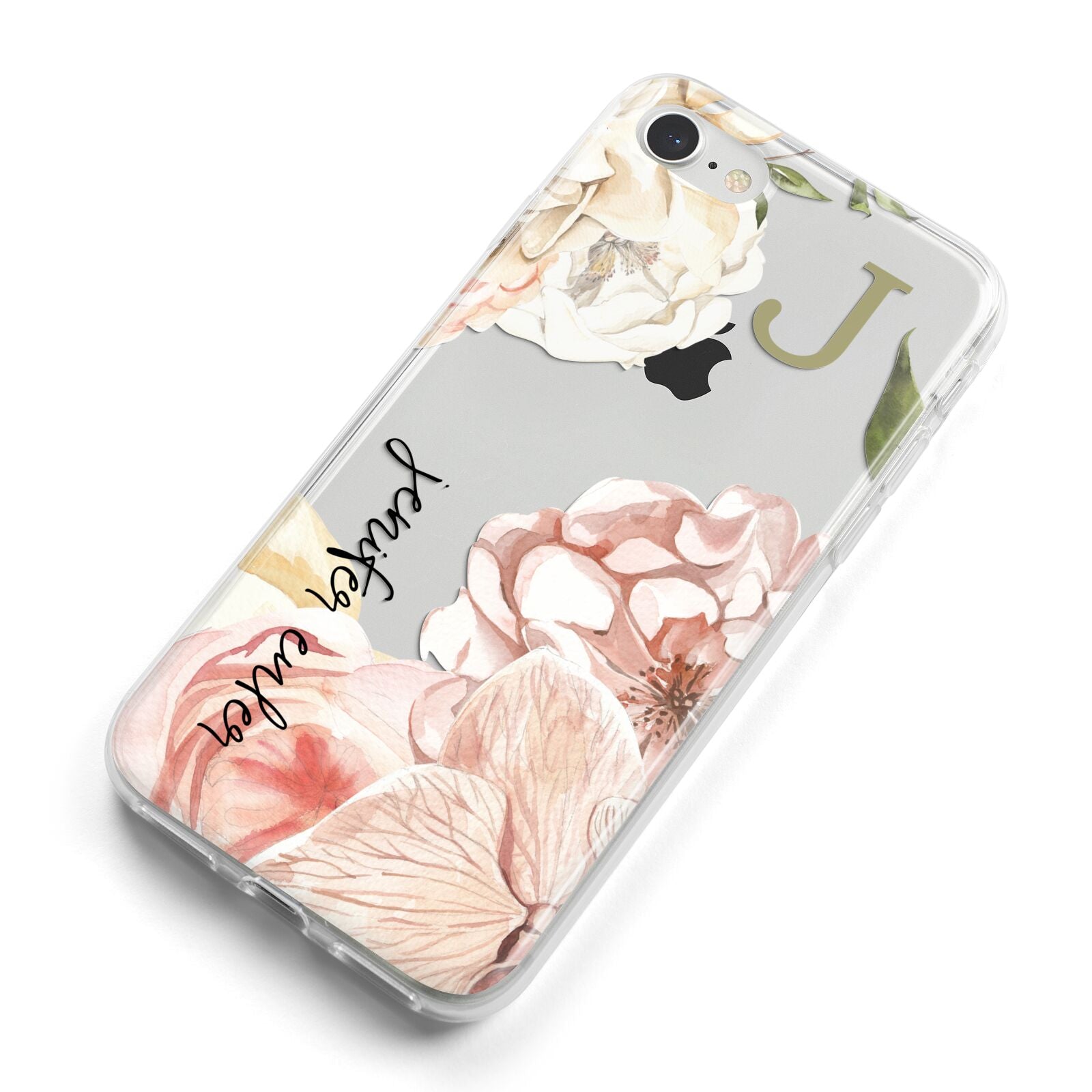Spring Flowers Personalised Name iPhone 8 Bumper Case on Silver iPhone Alternative Image