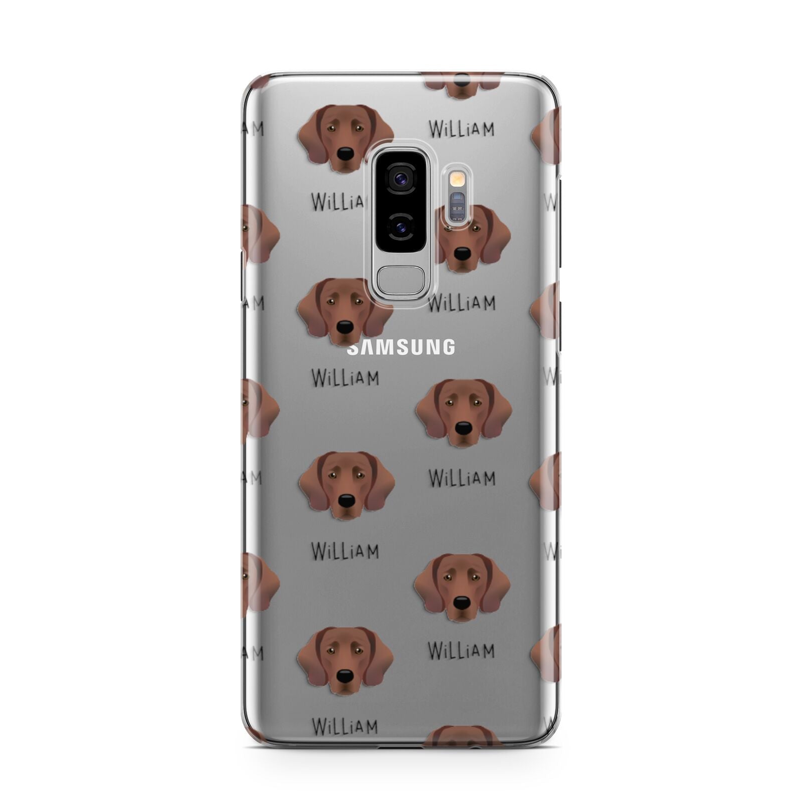 Springador Icon with Name Samsung Galaxy S9 Plus Case on Silver phone