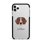 Springador Personalised Apple iPhone 11 Pro Max in Silver with Black Impact Case