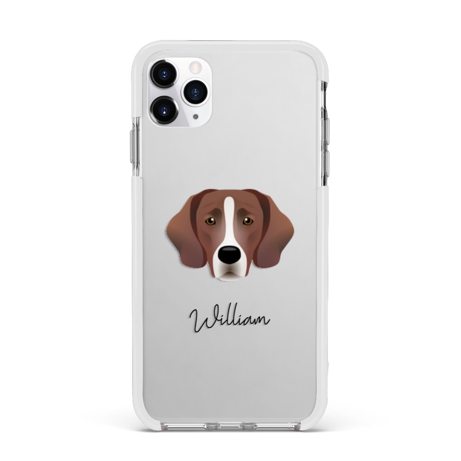 Springador Personalised Apple iPhone 11 Pro Max in Silver with White Impact Case