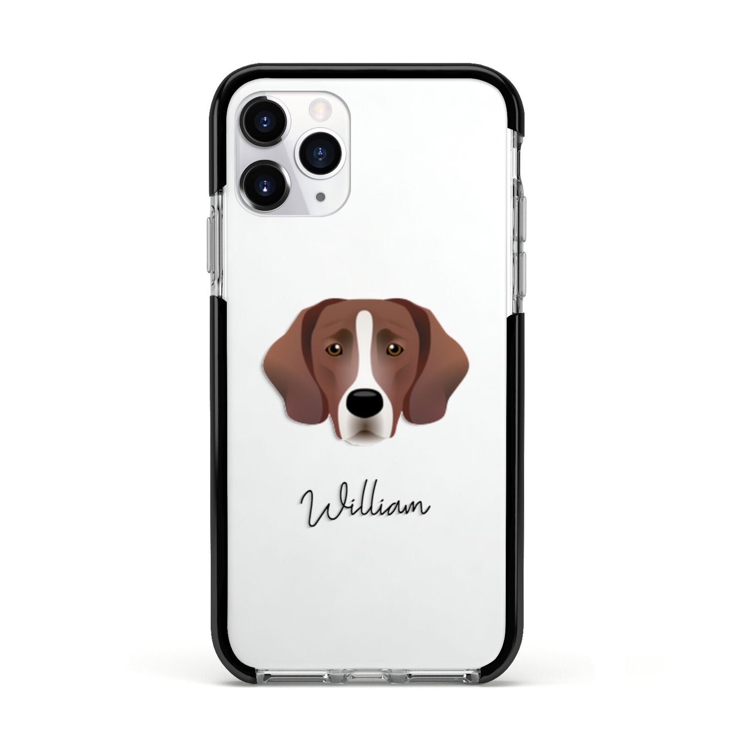 Springador Personalised Apple iPhone 11 Pro in Silver with Black Impact Case