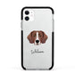 Springador Personalised Apple iPhone 11 in White with Black Impact Case