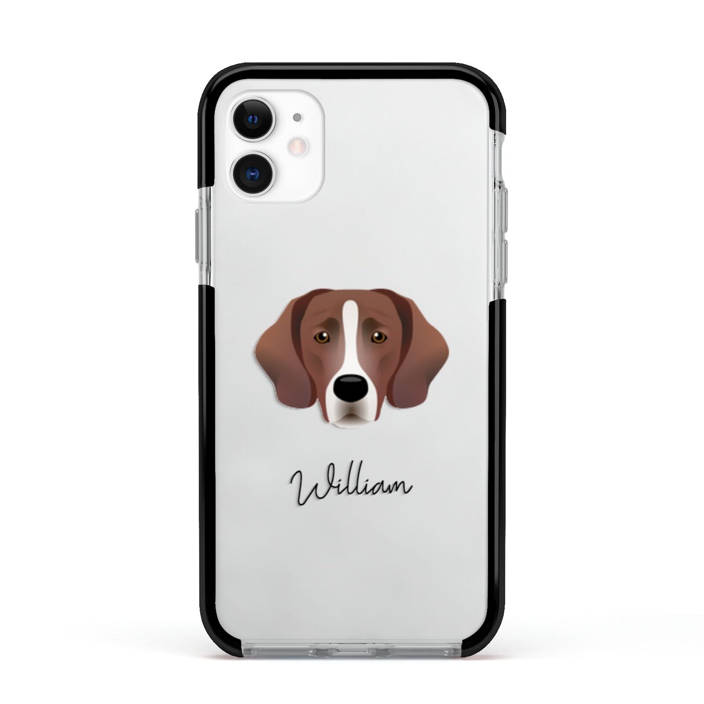 Springador Personalised Apple iPhone 11 in White with Black Impact Case