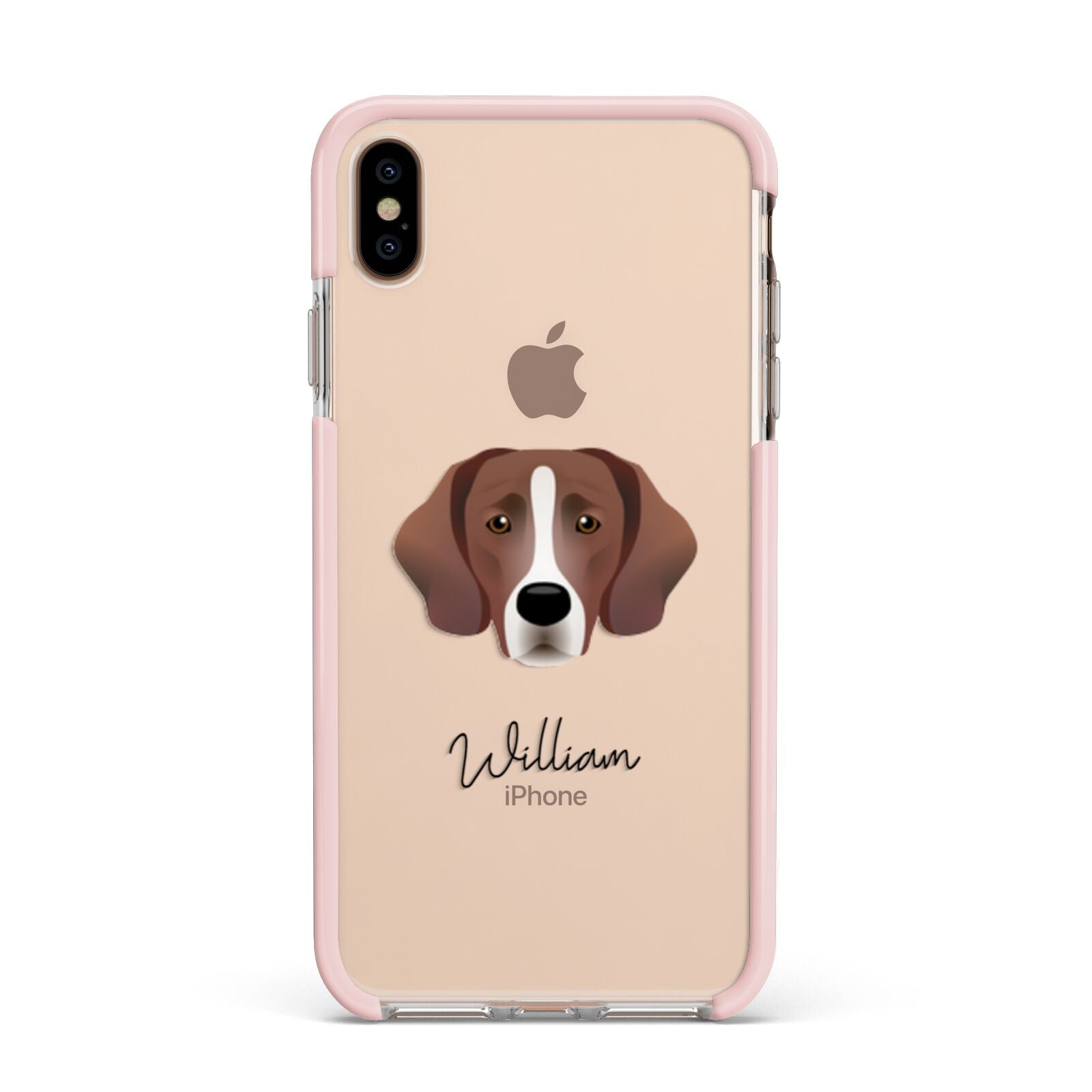 Springador Personalised Apple iPhone Xs Max Impact Case Pink Edge on Gold Phone