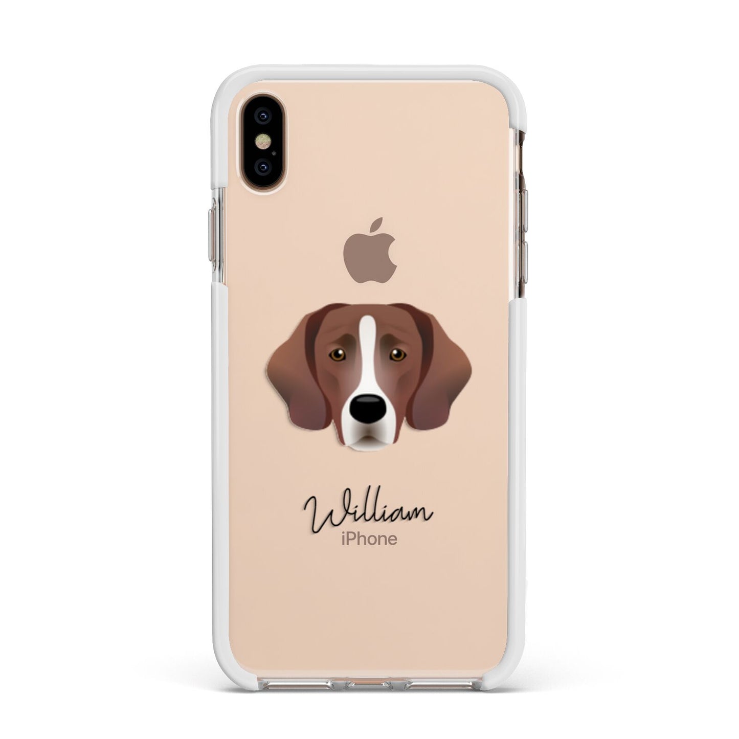 Springador Personalised Apple iPhone Xs Max Impact Case White Edge on Gold Phone