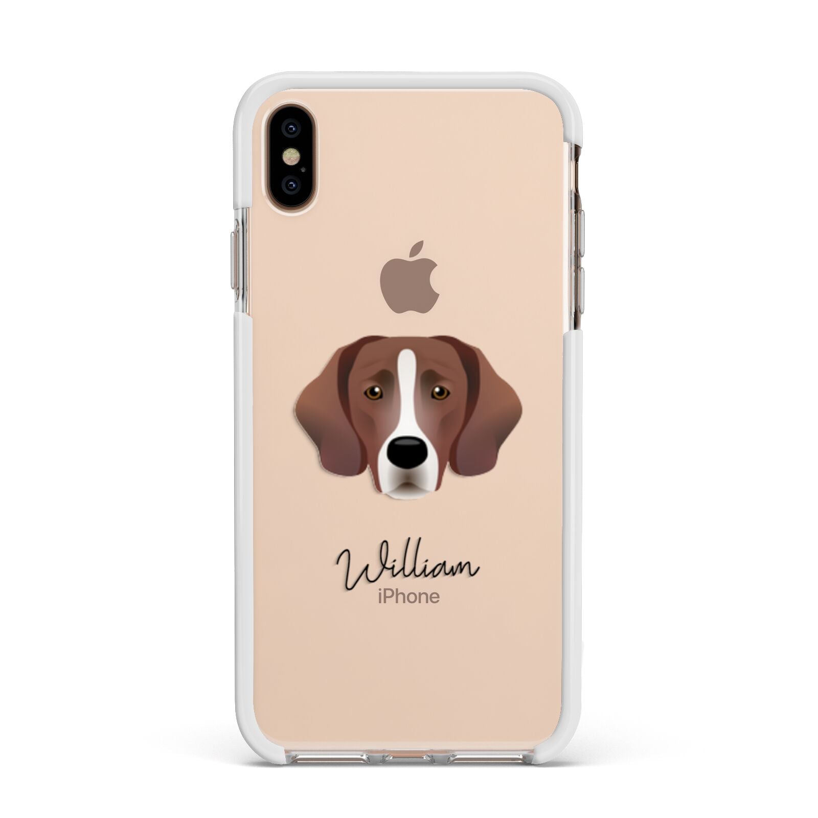 Springador Personalised Apple iPhone Xs Max Impact Case White Edge on Gold Phone