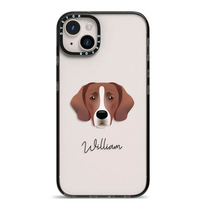 Springador Personalised iPhone 14 Plus Black Impact Case on Silver phone