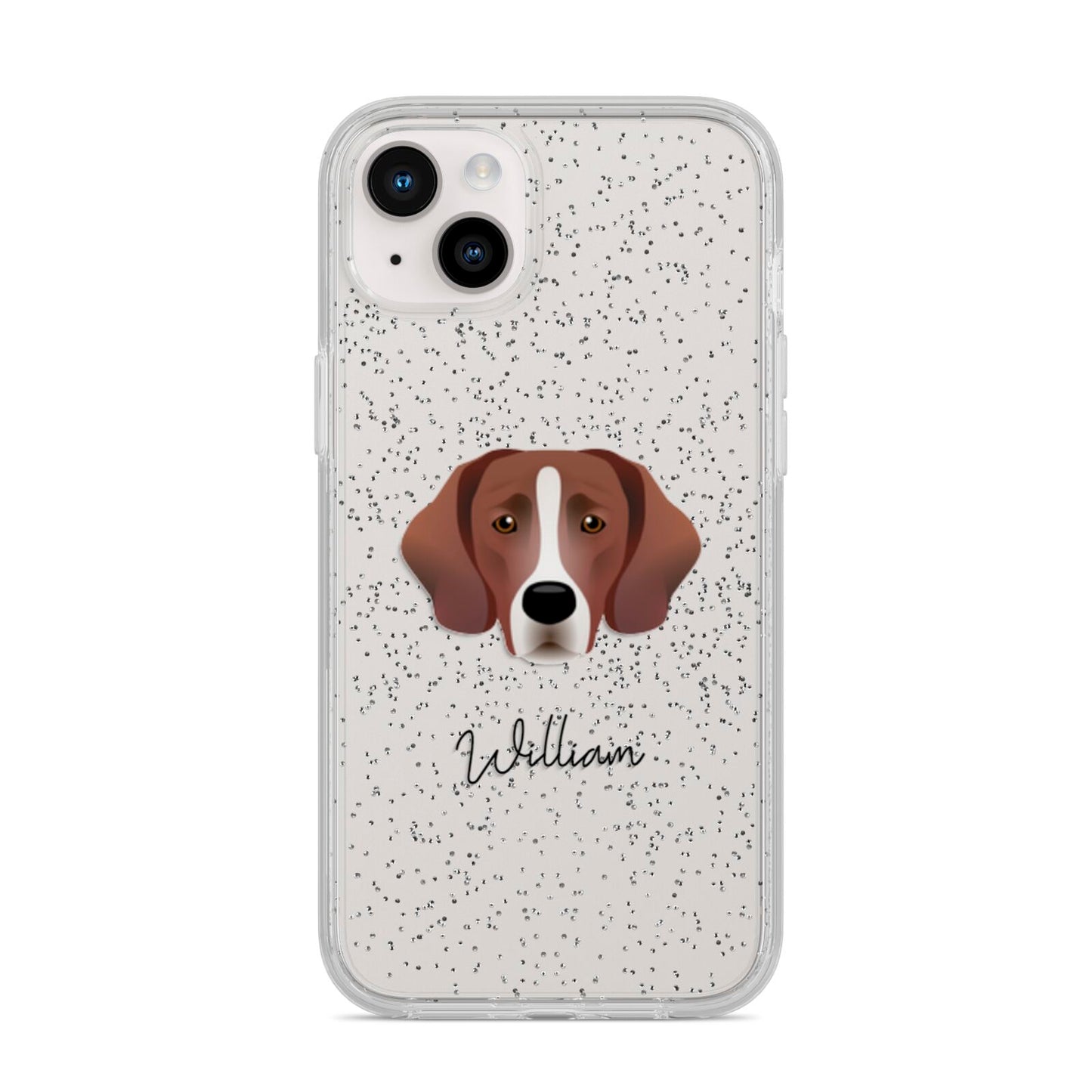 Springador Personalised iPhone 14 Plus Glitter Tough Case Starlight