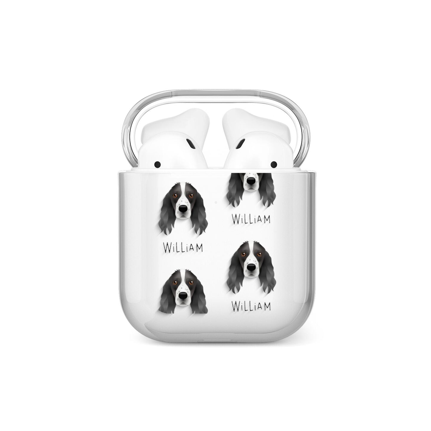 Springer Spaniel Icon with Name AirPods Case