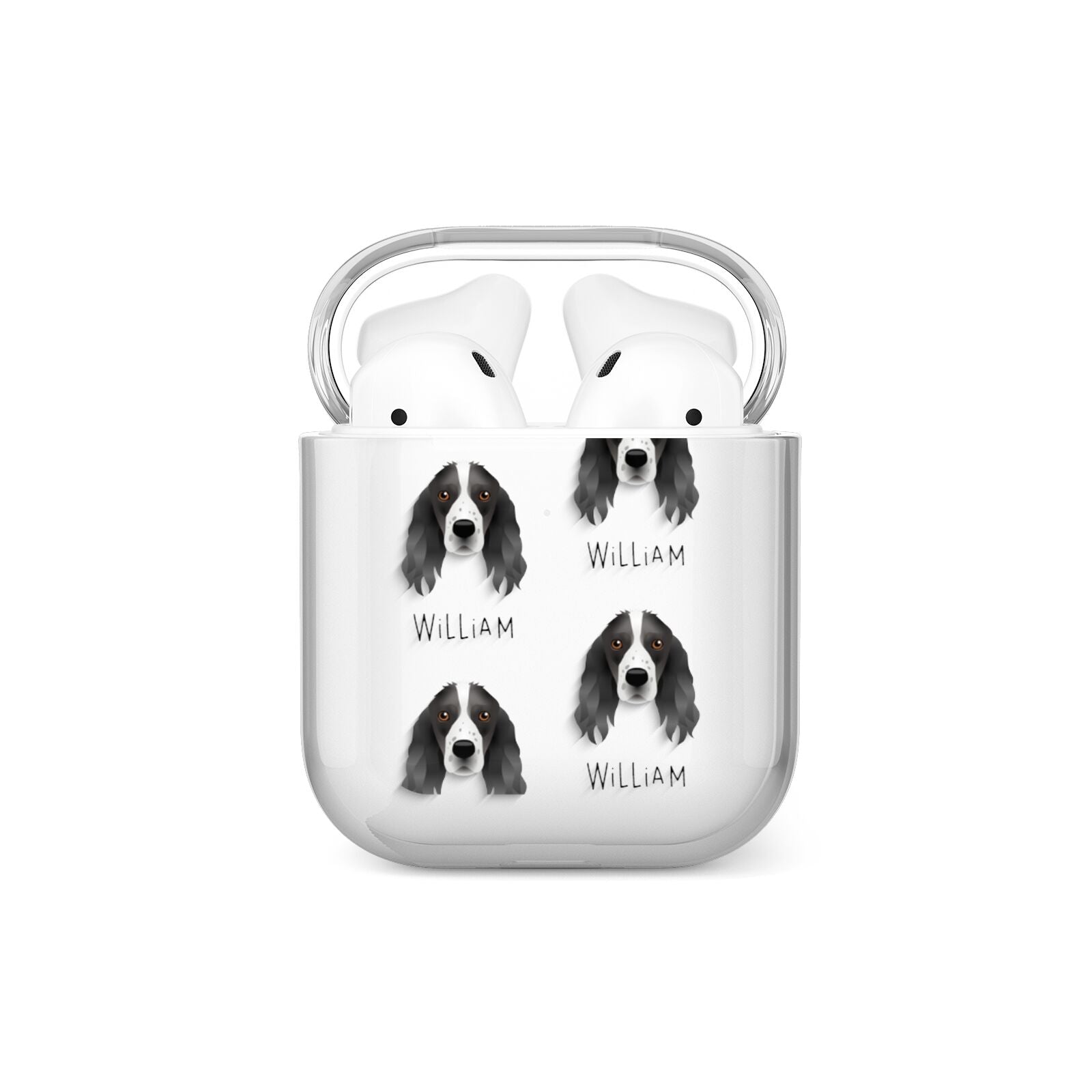 Springer Spaniel Icon with Name AirPods Case